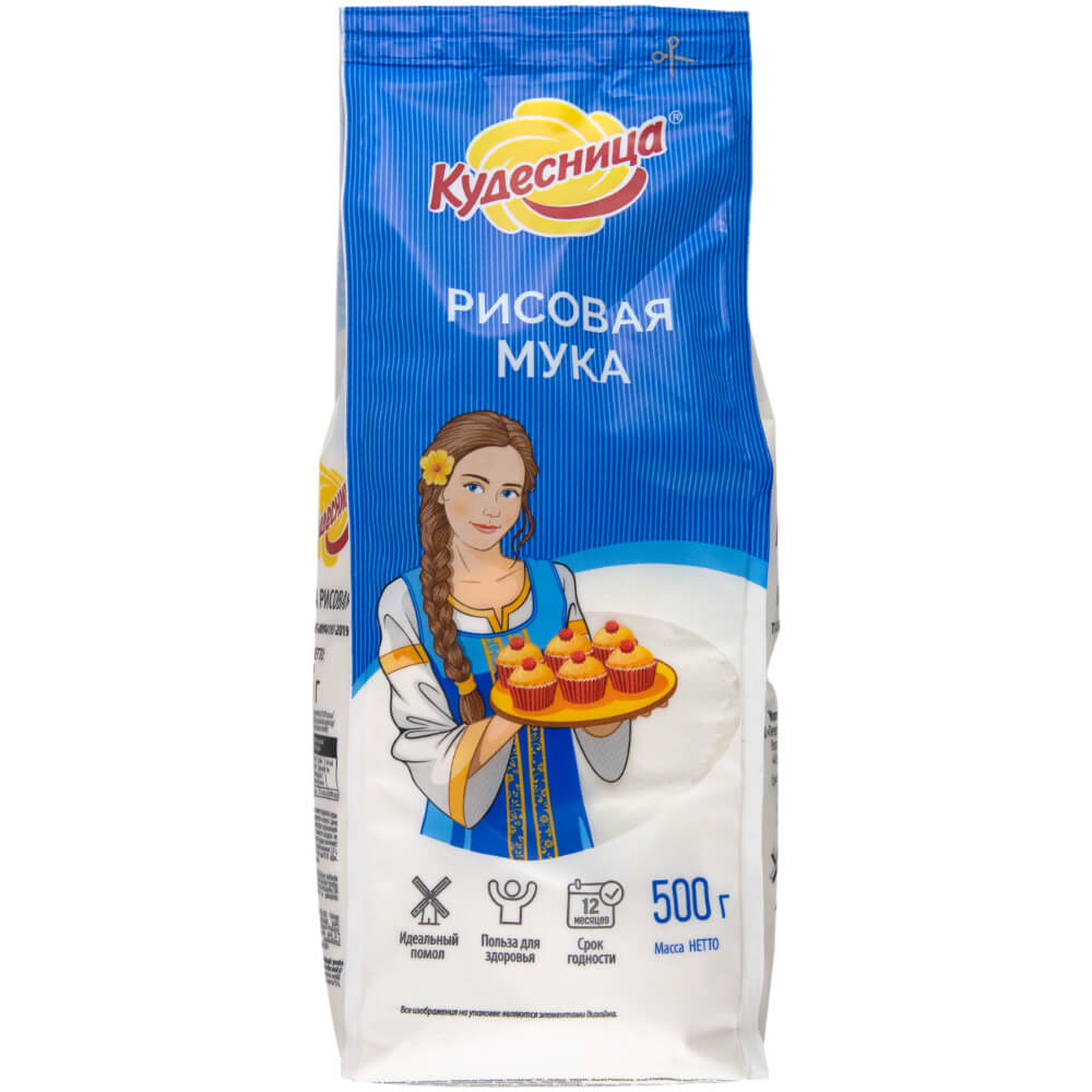 Фото: Мука рисовая "Кудесница", 500г