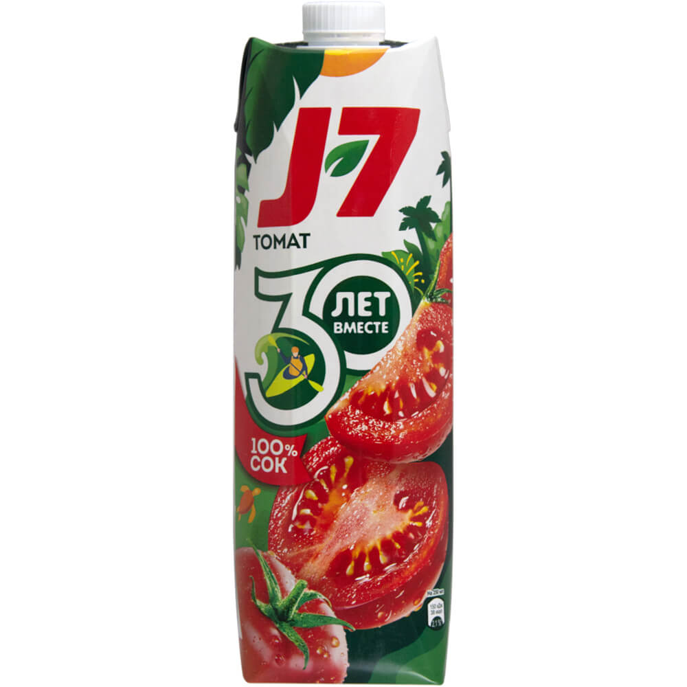 Фото: Сок "J7" томатный с солью с мякотью, 970мл