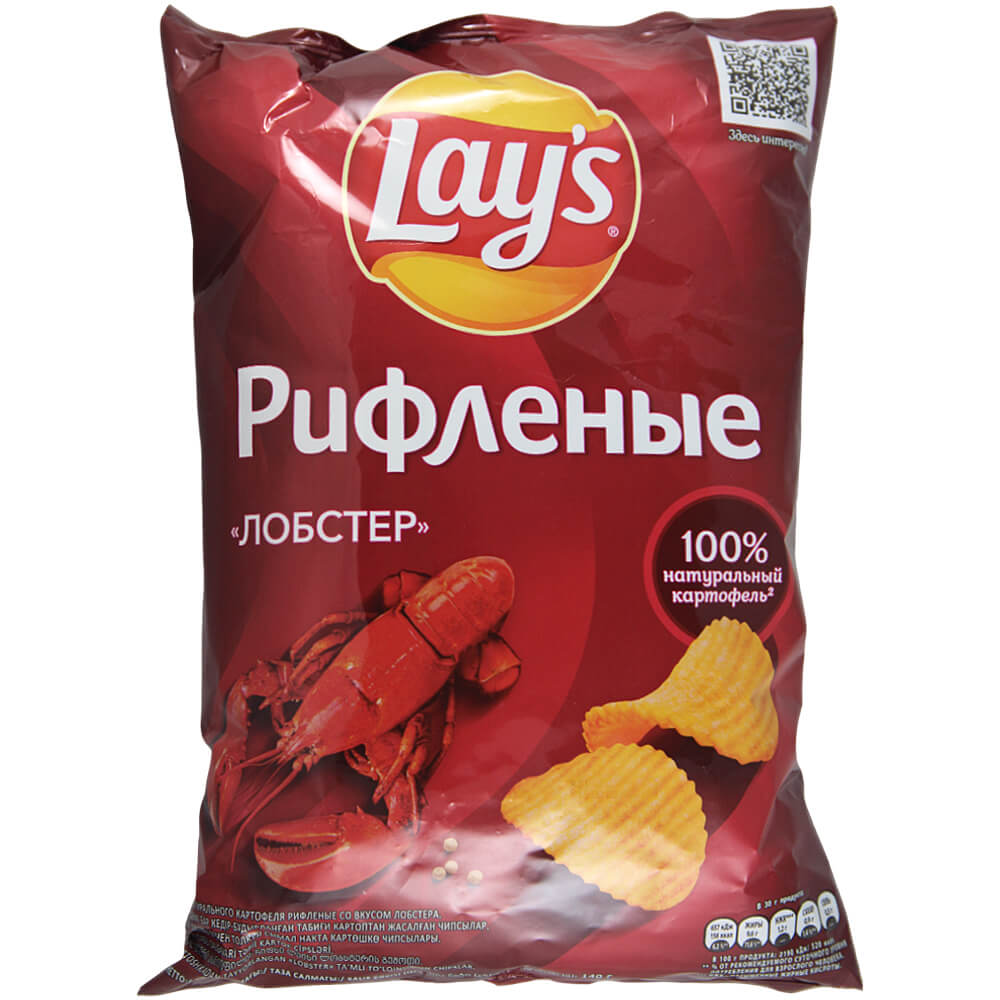 Фото: Чипсы "Lay's" из натурального картофеля рифленые со вкусом лобстера, 140г