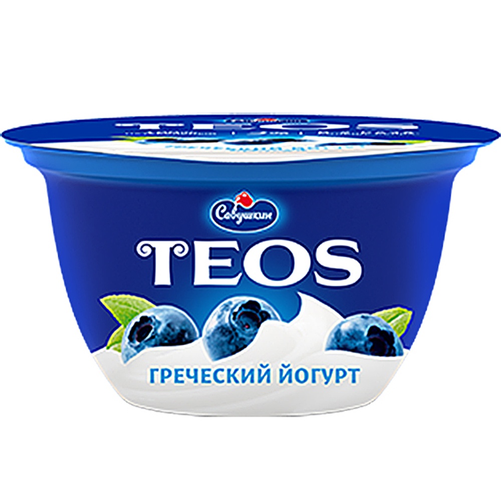 Фото: Йогурт "Греческий teos" черника 2%, 140г