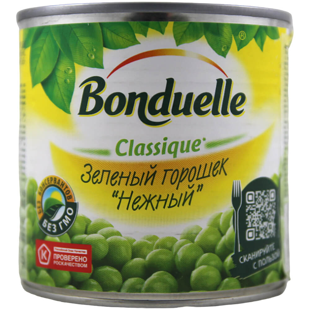 Фото: Горошек зеленый "Bonduelle" Нежный, 400г