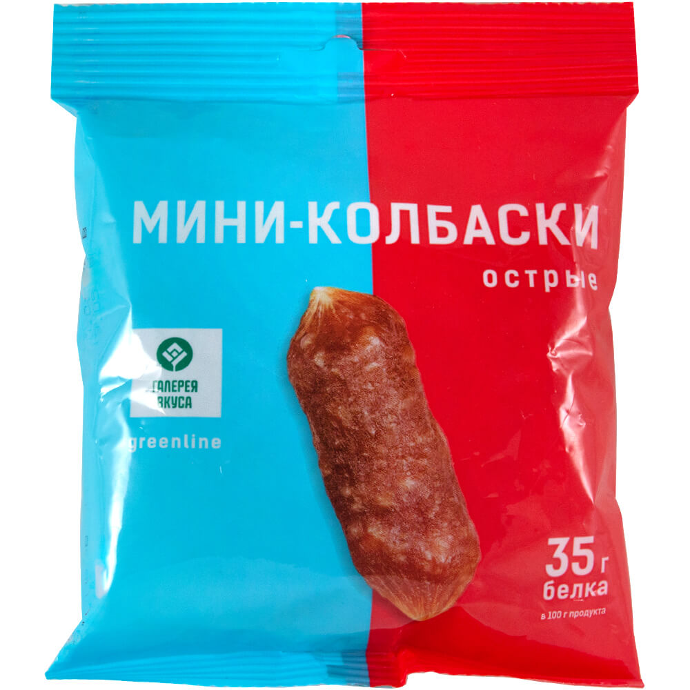 Фото: Колбаски "Мини-колбаски острые" сорта экстра из мяса птицы салями, 60г