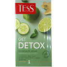 Чай зеленый "Tess" Get detox с ароматом лайма и свежего огурца и растительными компонентам 1.5г*20шт, 30г